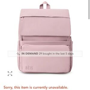 BEIS Atlas Pink Diaper Bag Backpack